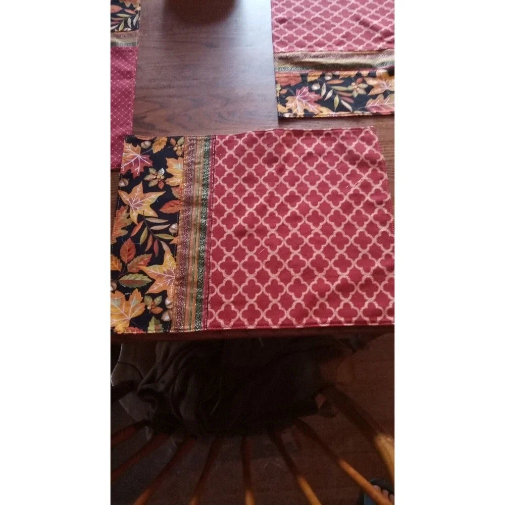 Thanksgiving Autumn‎ Fall Harvest  Placemats Set of 6 with Table Runner 36